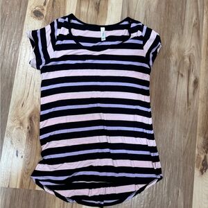 Lularoe Striped Black and Pink Women's Top